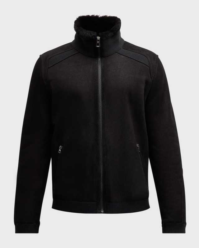 Men's Shearling Lamb Zip-Front Jacket